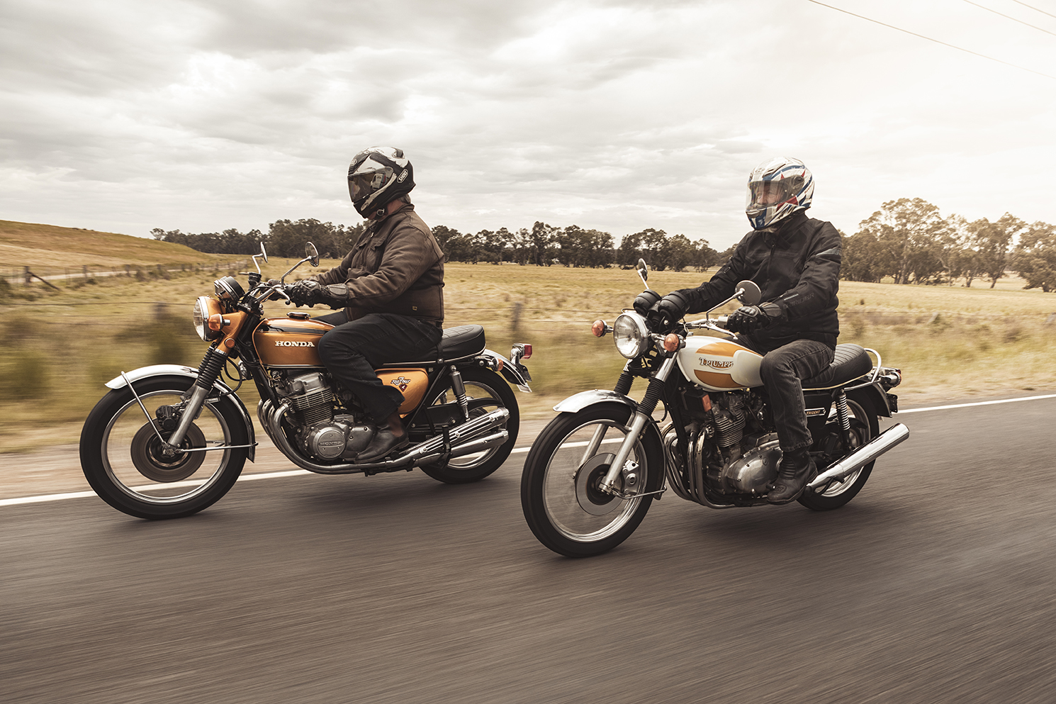 Honda CB750 and Triumph T160